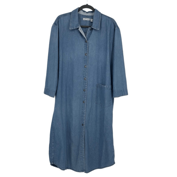 Orvis Dresses & Skirts - ORVIS Women’s Denim Shirt Dress Midi Blue Size S 100% cotton Western Minimalist